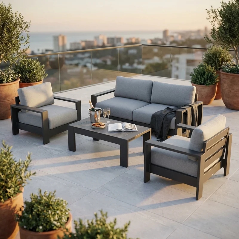 Salotto da giardino 5 posti - YVAINE