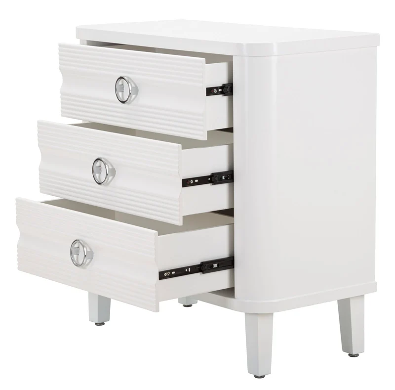 Cassettiera 3 Cassetti in Legno Stile Moderno 81x40x84 cm - SHINE