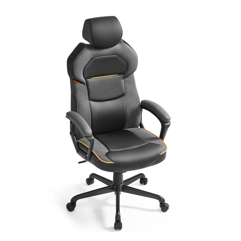 Sedia da Ufficio Gaming Regolabile in Altezza PU e Cotone-lino