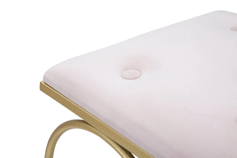Sgabello in Metallo Dorato con Seduta a Cuore Imbottita - HEART ROSA