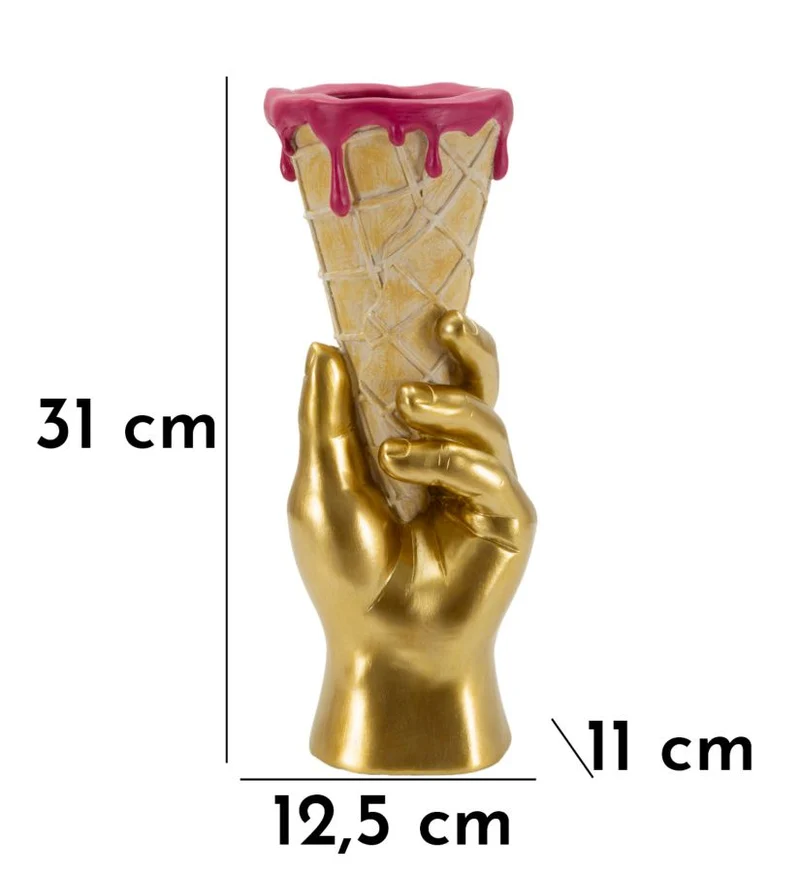 Cono portafiori in metallo decorativo 12,5x11x31 cm - CONO