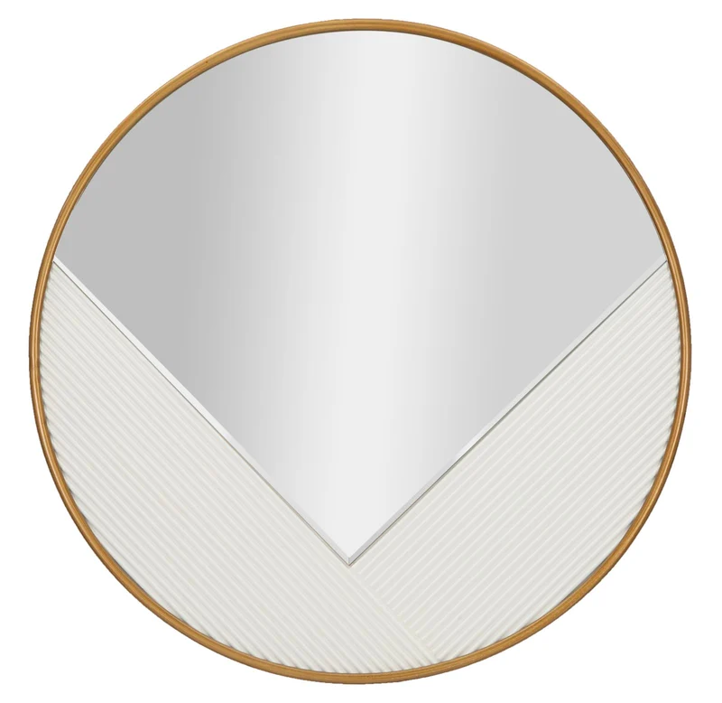 Specchio da Parete Rotondo 80 cm con Cornice Dorata - TOLOSA