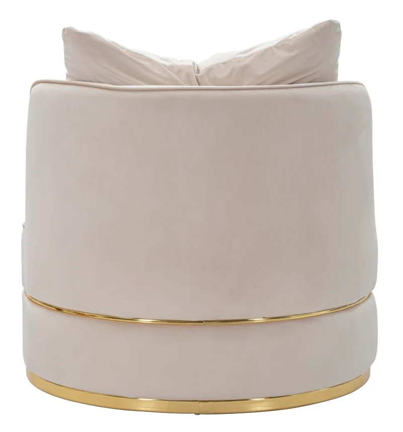 Poltrona rotonda imbottita in tessuto con decori dorati - PARIS SPACEREMA GOLD