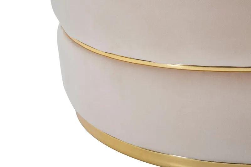 Poltrona rotonda imbottita in tessuto con decori dorati - PARIS SPACEREMA GOLD