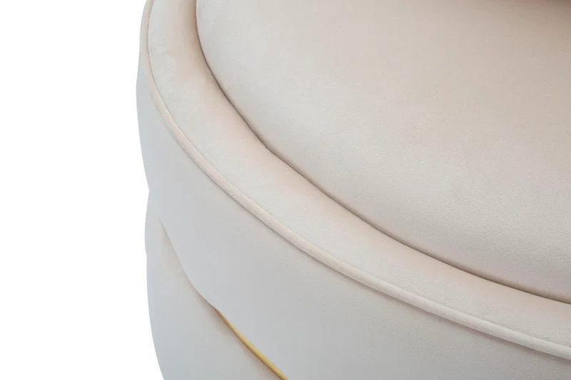 Poltrona rotonda imbottita in tessuto con decori dorati - PARIS SPACEREMA GOLD