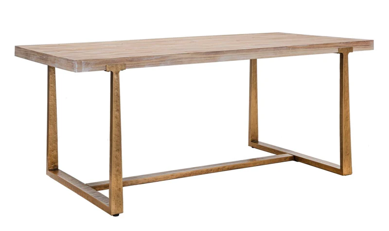 Tavolo da pranzo rettangolare in metallo e legno 180x90 - ANKARA