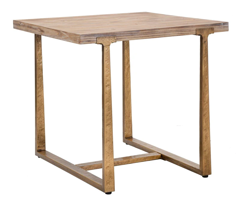 Tavolo quadrato in metallo e legno 80x80 cm da assemblare - ANKARA