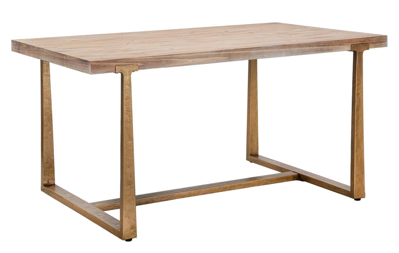 Tavolo rettangolare in metallo e legno 150x90x78 cm - ANKARA