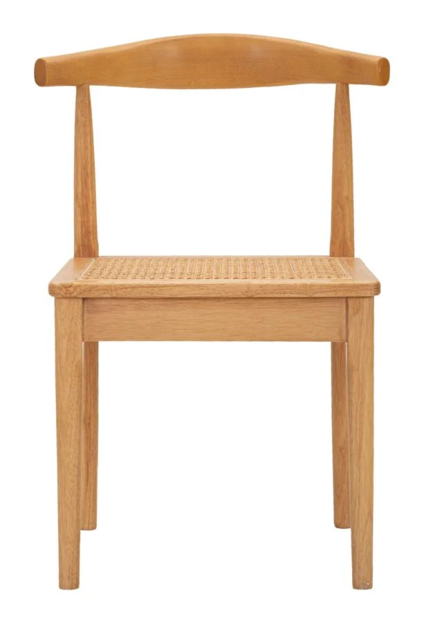 Sedia in Legno con Schienale Giapponese e Seduta in Rattan Set 2 Pezzi - JAPAN