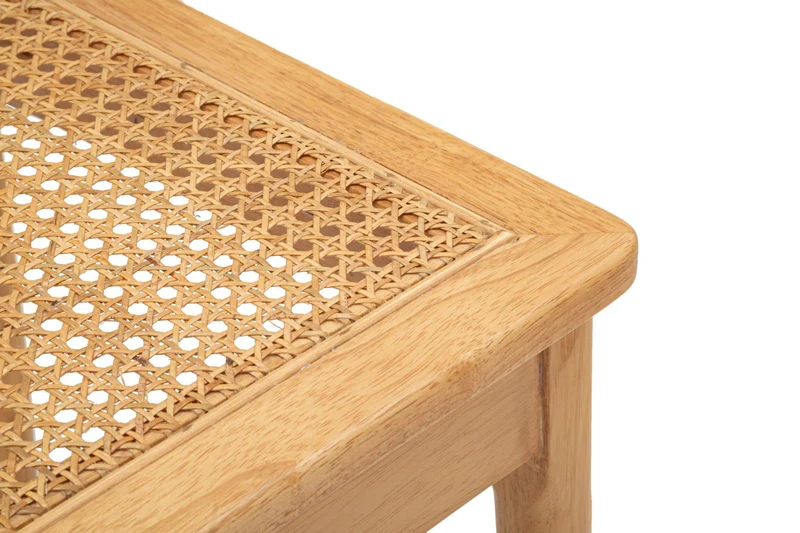 Sedia in Legno con Schienale Giapponese e Seduta in Rattan Set 2 Pezzi - JAPAN