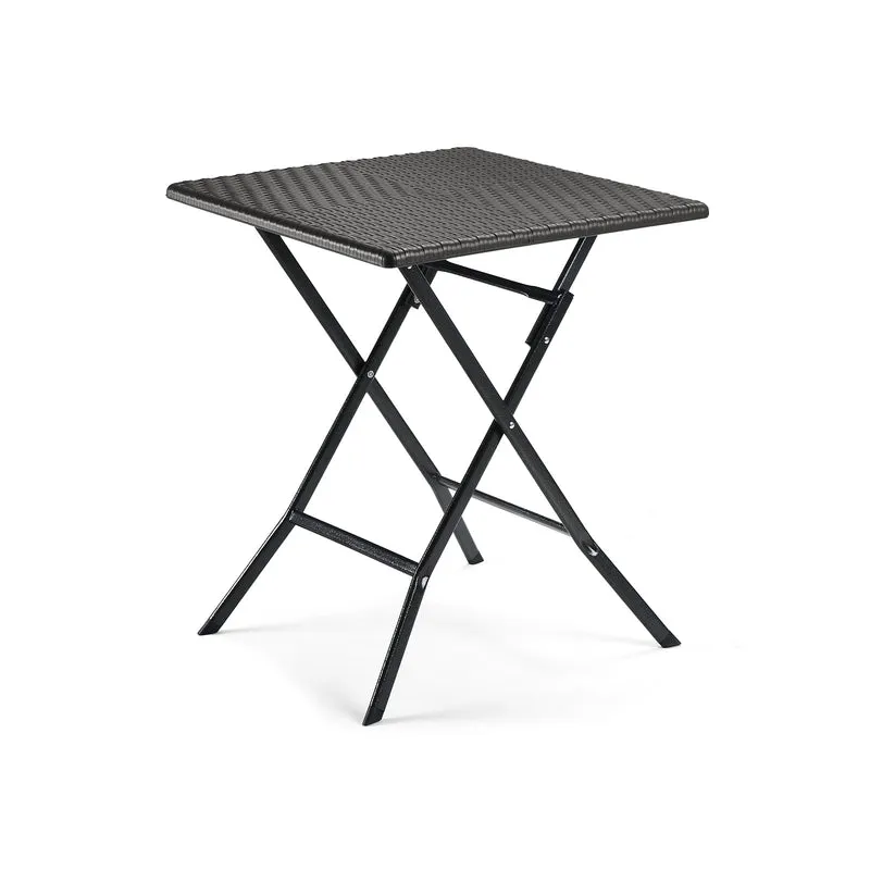Tavolino da Giardino Pieghevole Simil al Rattan