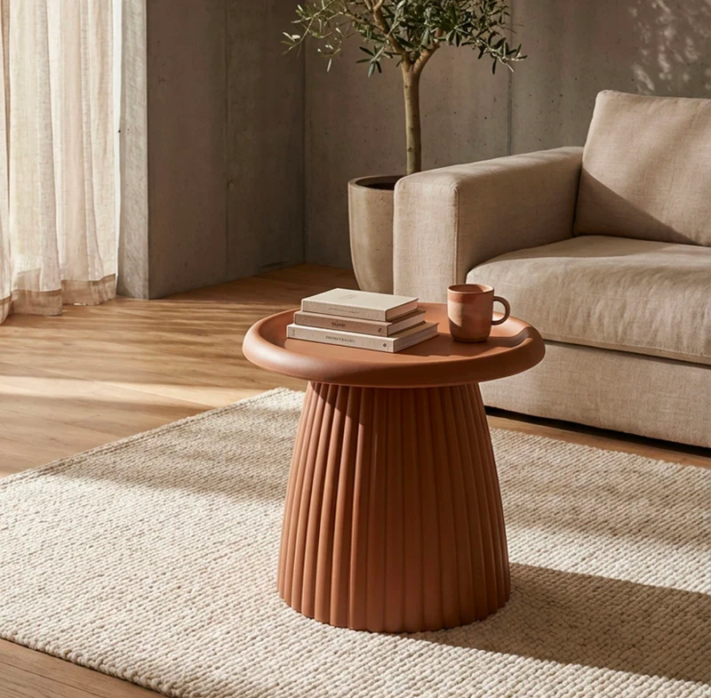 Tavolino rotondo design organico diametro 50 cm altezza 45 cm - GEAX