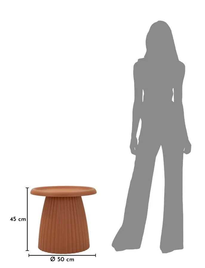 Tavolino rotondo design organico diametro 50 cm altezza 45 cm - GEAX