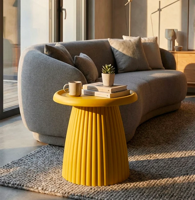 Tavolino rotondo design organico diametro 50 cm altezza 45 cm - GEAX