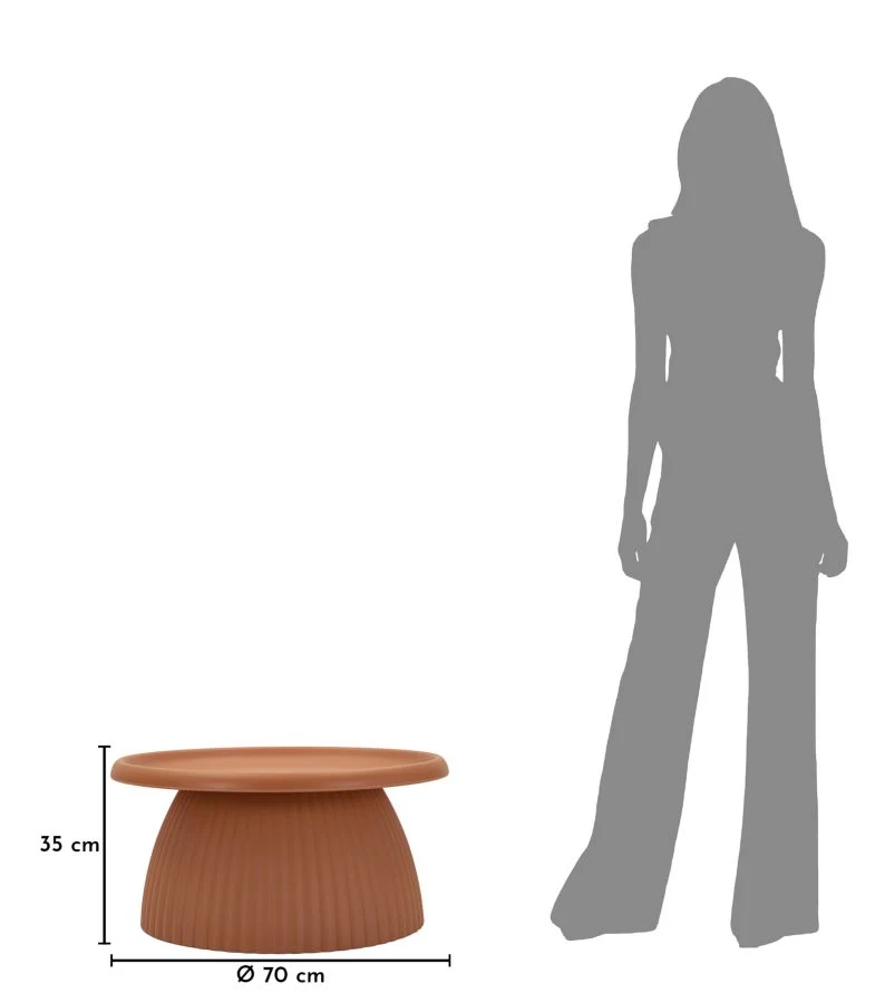 Tavolino rotondo design scultoreo diametro 70 cm altezza 35 cm - GEAX