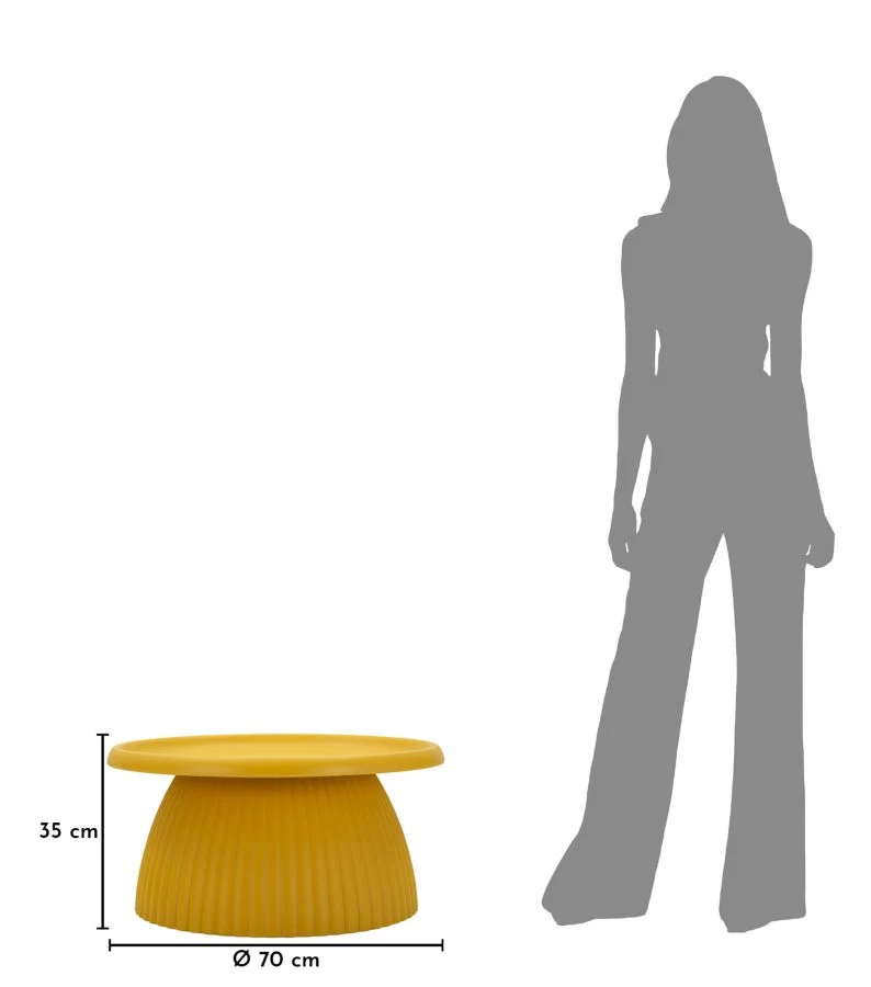 Tavolino rotondo design scultoreo diametro 70 cm altezza 35 cm - GEAX