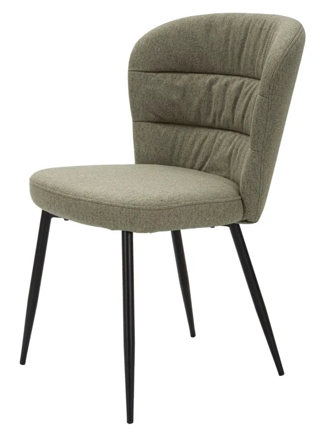 Sedia imbottita in tessuto con gambe in metallo set 2 pezzi - LOSANNA