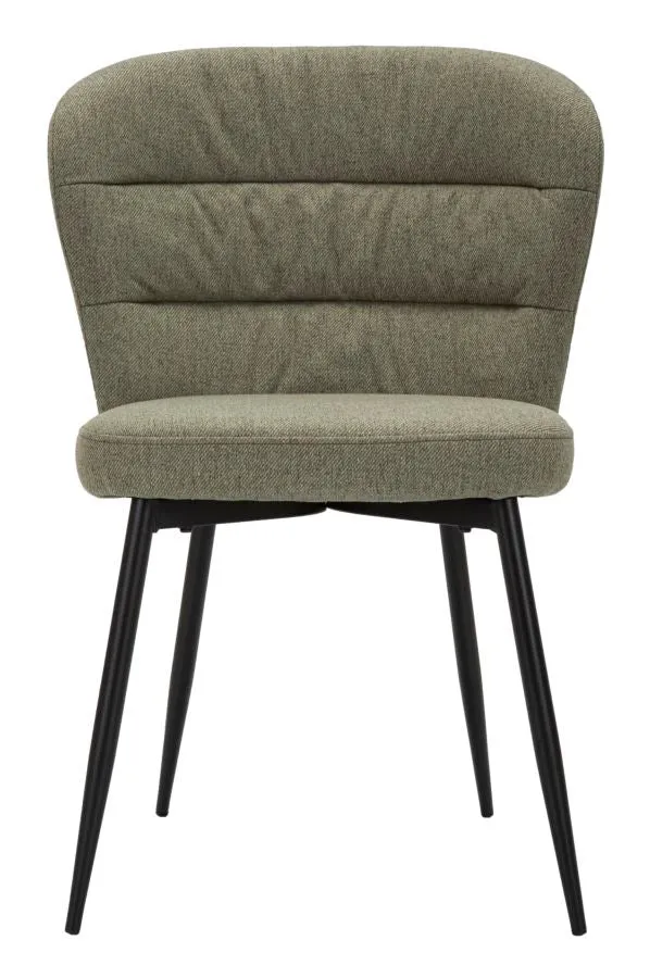 Sedia imbottita in tessuto con gambe in metallo set 2 pezzi - LOSANNA