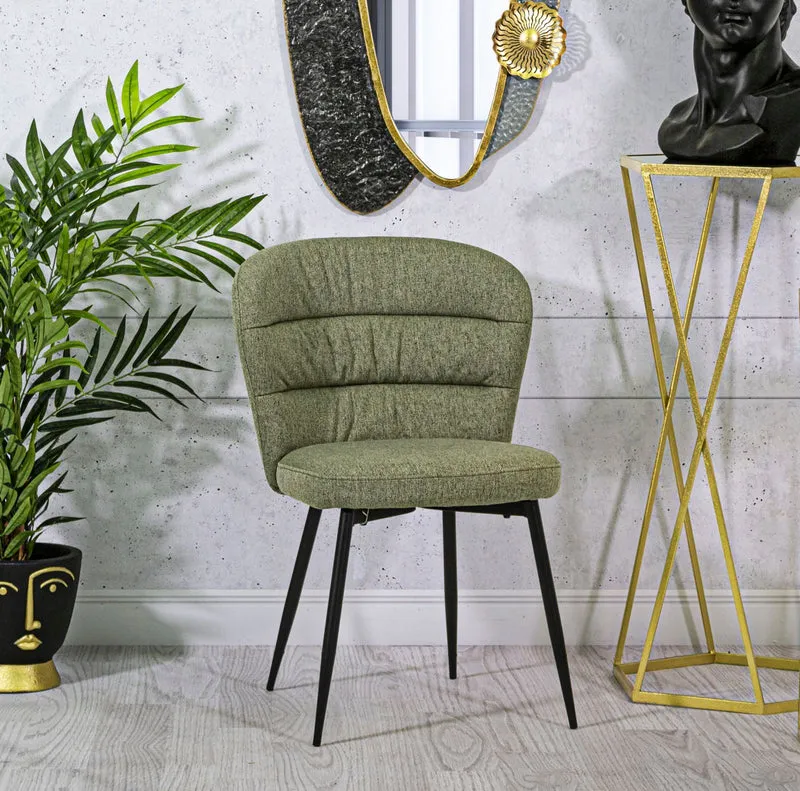 Sedia imbottita in tessuto con gambe in metallo set 2 pezzi - LOSANNA