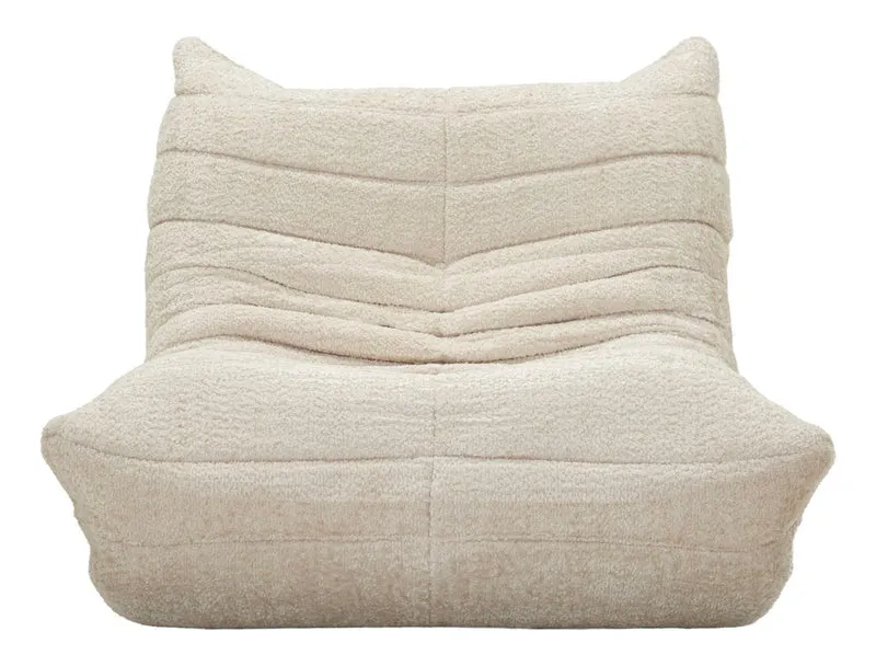 Poltrona design organico in tessuto bouclé per soggiorno moderno - MASK
