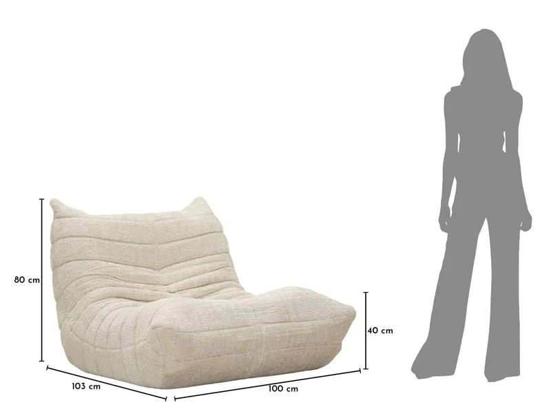 Poltrona design organico in tessuto bouclé per soggiorno moderno - MASK