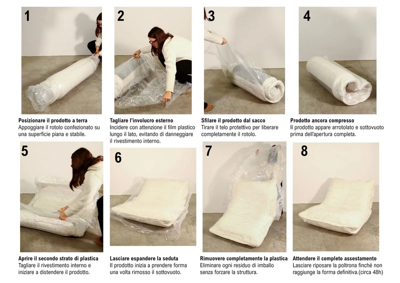 Poltrona design organico in tessuto bouclé per soggiorno moderno - MASK