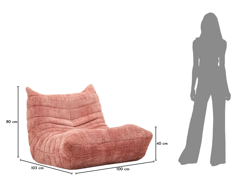 Poltrona design organico in tessuto bouclé per soggiorno moderno - MASK