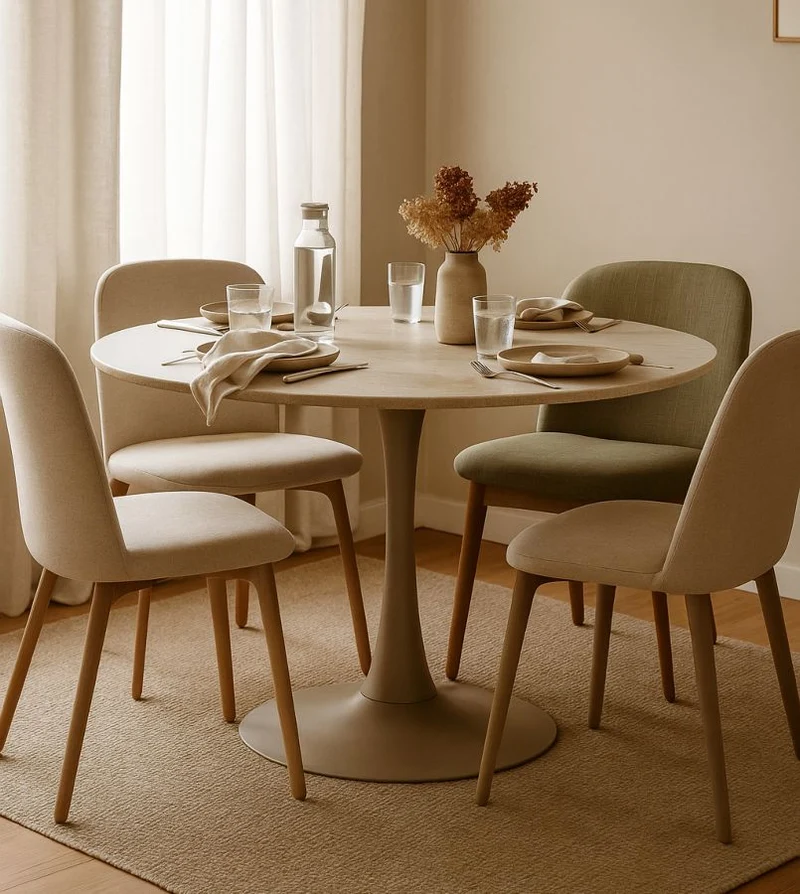 Tavolo da pranzo rotondo in legno naturale 120x76 cm - STOCCOLMA