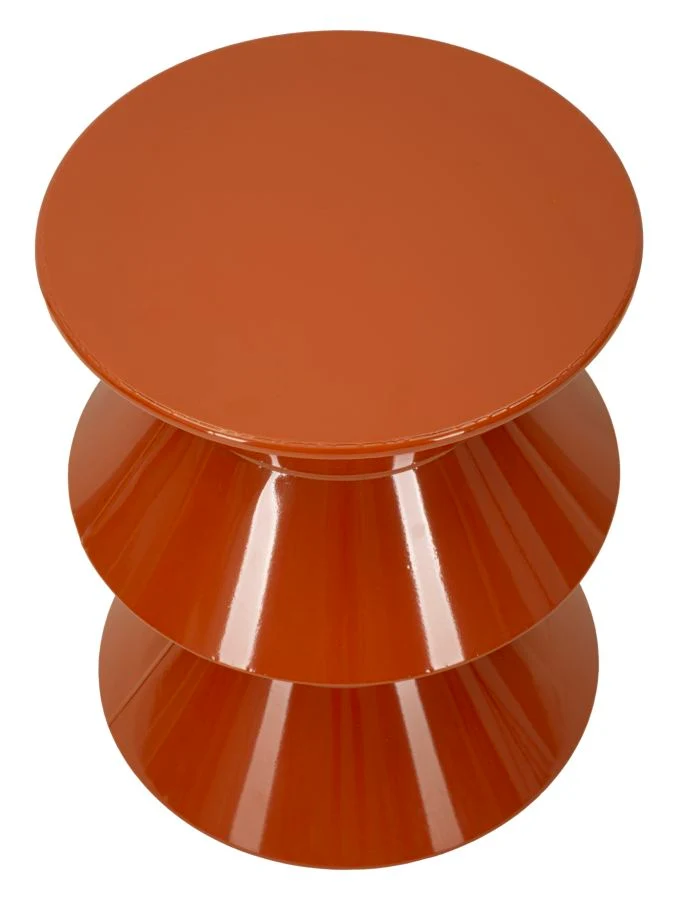 Tavolinetto rotondo in metallo dal design scultoreo moderno - ZAG