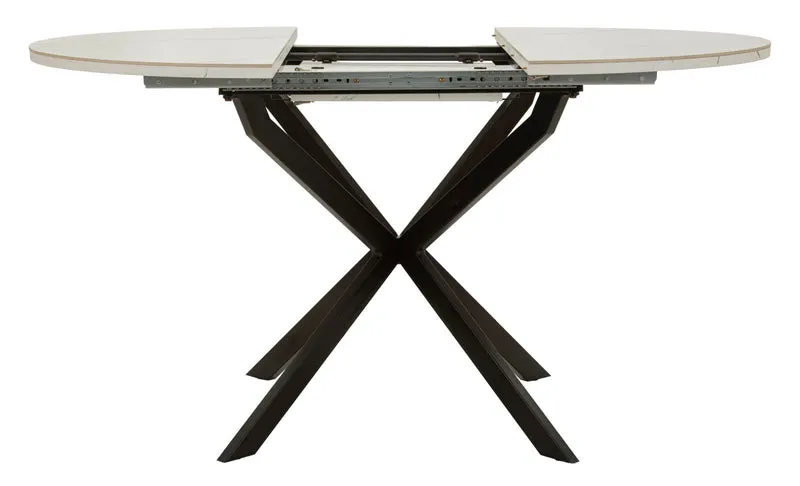 Tavolo da pranzo allungabile rotondo effetto marmo 100 cm - MARTIN