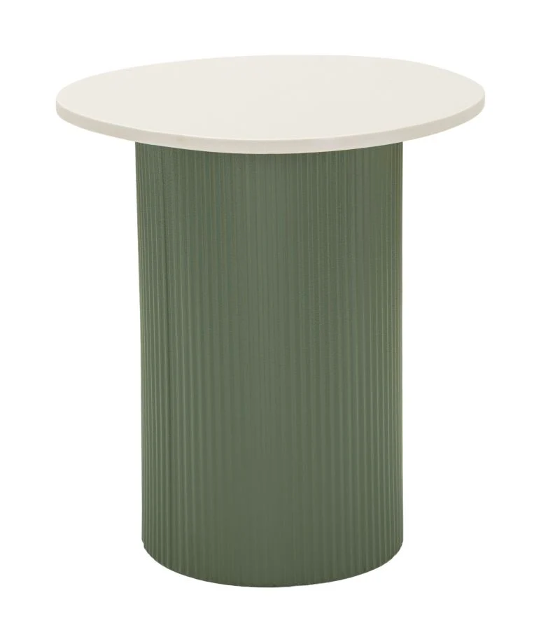 Tavolino da salotto in marmo con base scanalata 40x42x45 cm - FRANKFURT