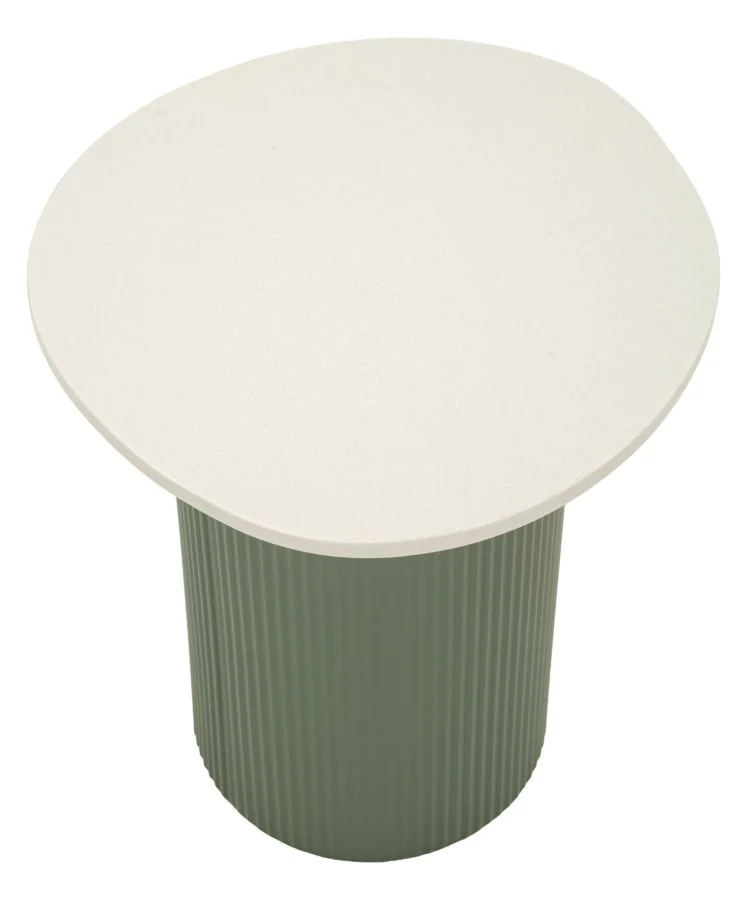 Tavolino da salotto in marmo con base scanalata 40x42x45 cm - FRANKFURT