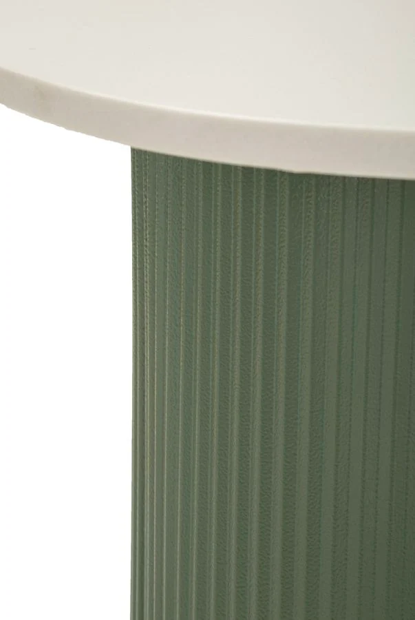 Tavolino da salotto in marmo con base scanalata 40x42x45 cm - FRANKFURT