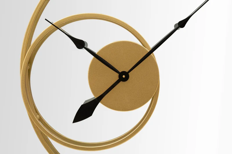 Orologio da parete rotondo con quadrante a specchio in metallo dorato - DECORATIVO