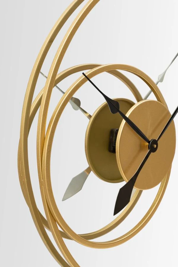 Orologio da parete rotondo con quadrante a specchio in metallo dorato - DECORATIVO