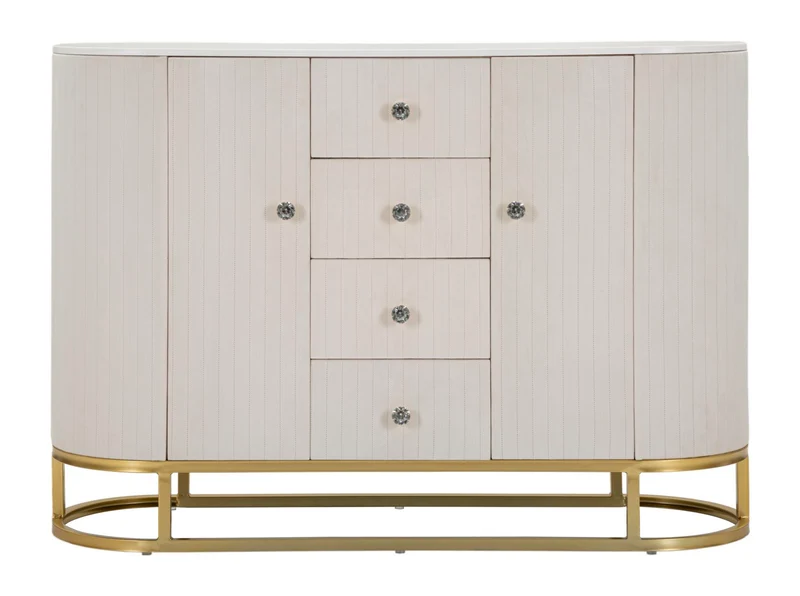 Mobile ingresso con ante cassetti struttura dorata e piano marmo 120 cm - MONTPELLIER
