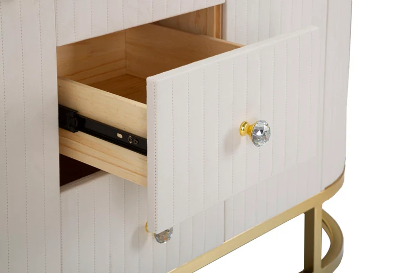 Mobile ingresso con ante cassetti struttura dorata e piano marmo 120 cm - MONTPELLIER