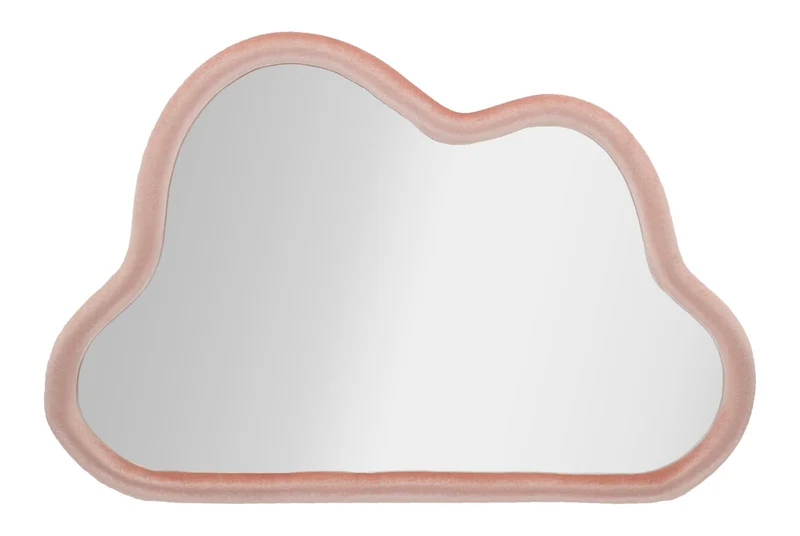 Specchio da Parete a Forma di Nuvola con Cornice in Velluto - MELLY