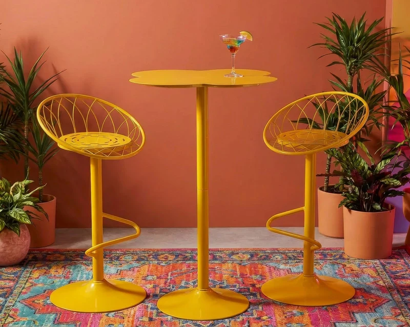 Sgabello da bar in metallo con seduta imbottita design moderno - CLOX