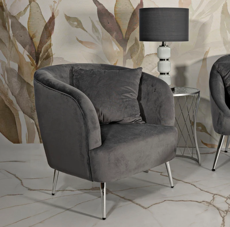Poltrona con cuscino in stile moderno 73x66x78 cm - SILVERY
