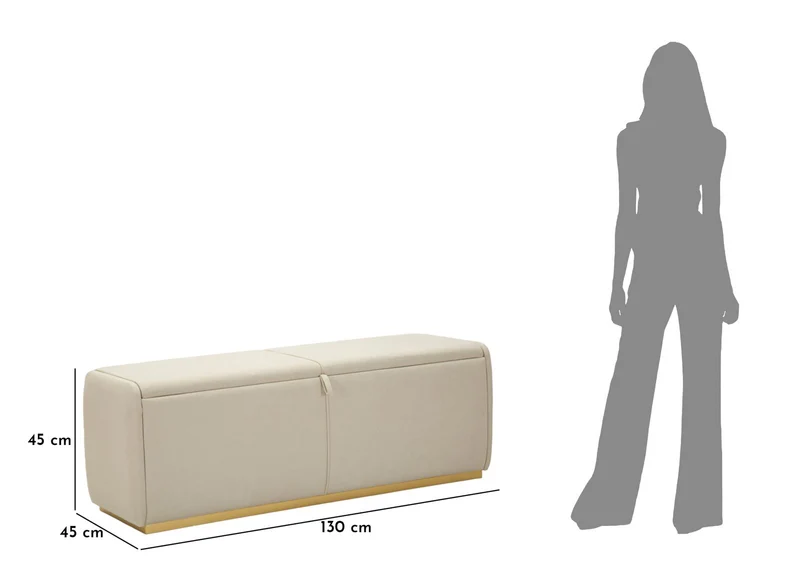 Panca contenitore imbottita 130x45x45 cm per camera da letto - BAUTY