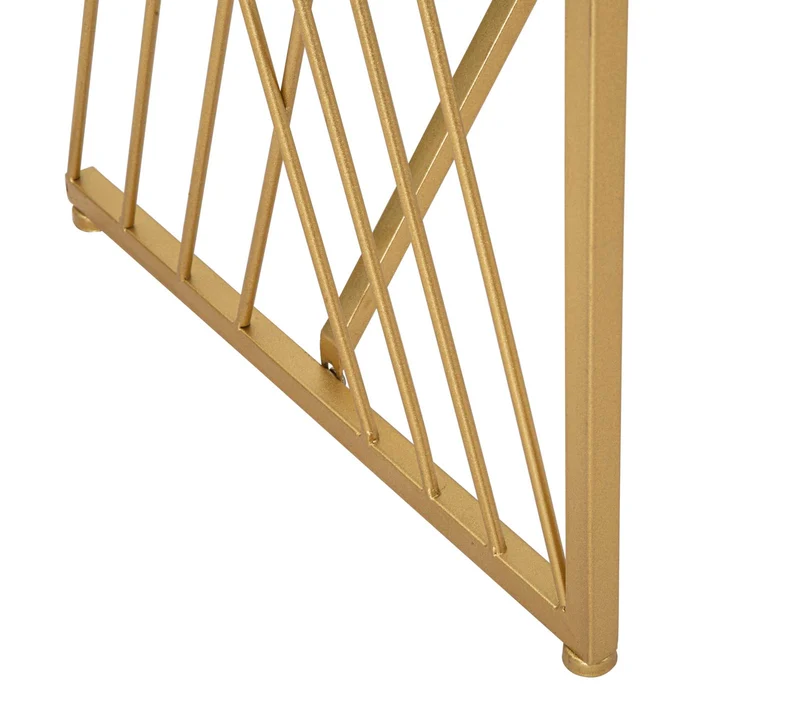 Console in Metallo Dorato con Piano in Vetro Specchio 120x40x80 - EASY