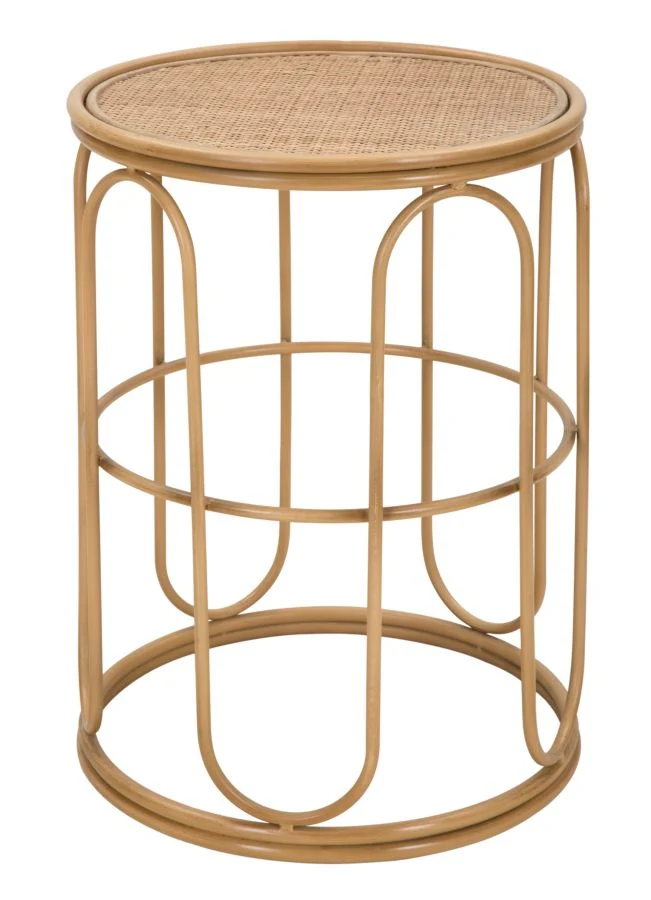 Tavolino rotondo da salotto in stile etnico 40x55 cm - SAMUI