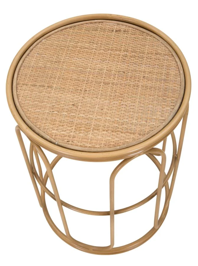Tavolino rotondo da salotto in stile etnico 40x55 cm - SAMUI