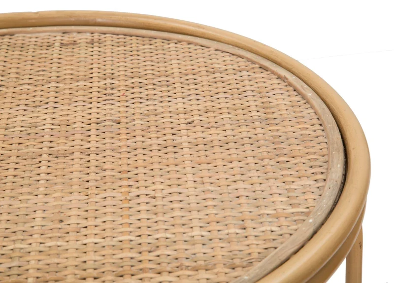 Tavolino rotondo da salotto in stile etnico 40x55 cm - SAMUI