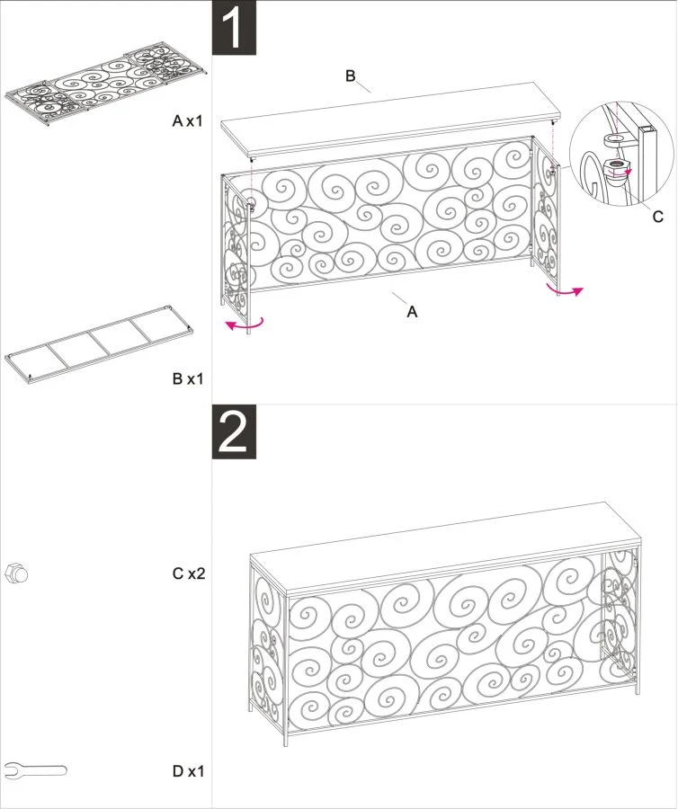Console in Metallo Dorato con Piano in Marmo Bianco 140x36x82 - SPIRAL