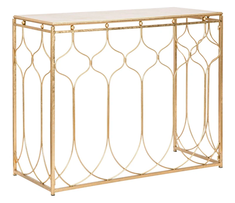 Consolle rettangolare in metallo dorato stile arabesque - ARAB