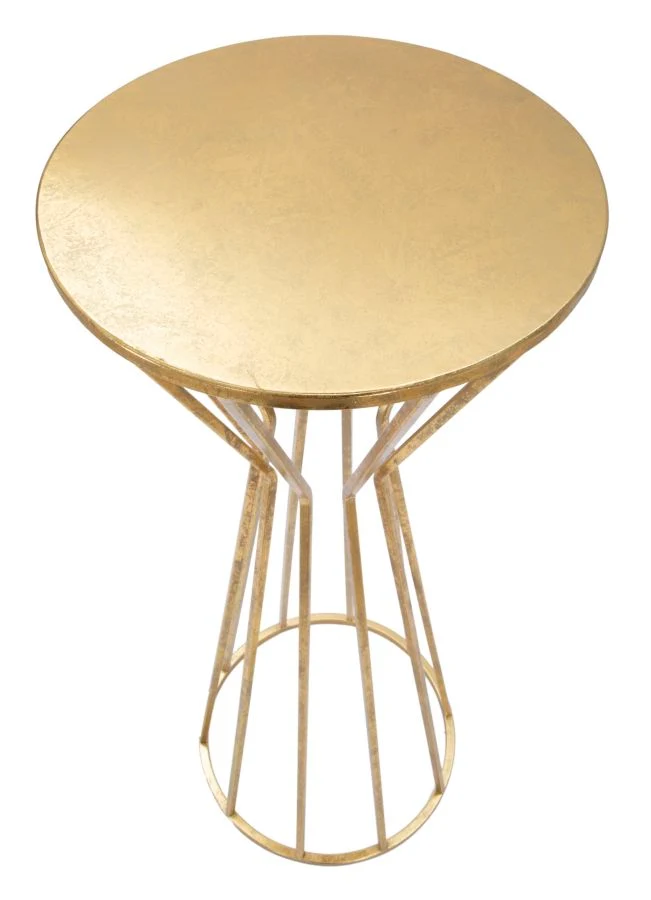 Tavolino portatelefono rotondo in metallo dorato 38x100 cm - STICK GLAM