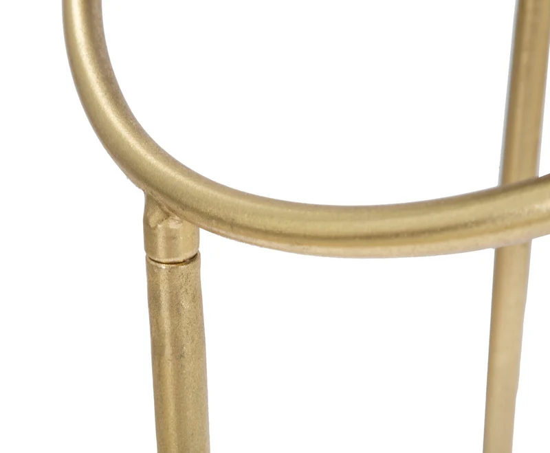 Tavolino Portatelefono in Metallo e Vetro Dorato e Nero 40x80 cm - RING
