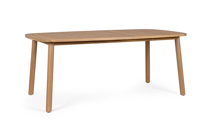 Tavolo da giardino in legno acacia 183x99 effetto teak FSC - PABLO